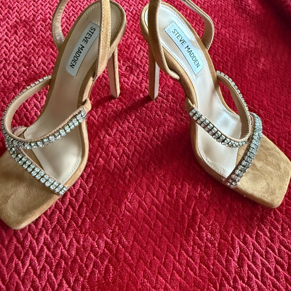 Steve Madden Brown Rhinestone Heels - Picture 2 of 4